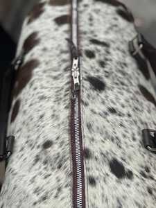 Bolsa de Viaje de Fin de Semana de Cuero Vacuno de Lujo con Pelo, Estilo Occidental, Bolsa de Cuero Genuino con Pelo LHDB-0173 - Product Image 4