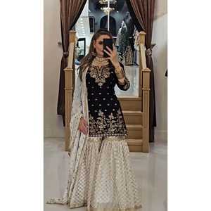 Ensemble haut, bas et dupatta pour femme SSR, noir élégant, taille M, idéal pour les soirées - Product Image 5