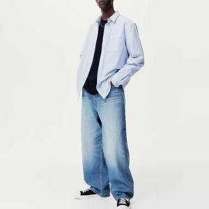 Pantalones Vaqueros de Mezclilla Rectos de Corte Regular para Hombre, Diseño Simple y Liso Personalizado, Elegantes y Versátiles para Cada Ocasión - Product Image 1