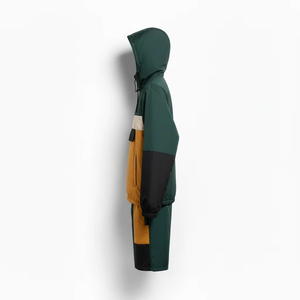 Men's Hooded Color Blocking Windbreaker Jacket and Shorts Set Breathable Polyester Summer Sporty Outdoor Wear - Product Image 3