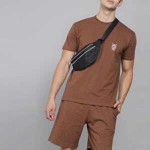 Ensemble T-shirt et short pour homme, design personnalisé, vente en gros, respirant, couleur unie, en coton, prix bas - Product Image 5