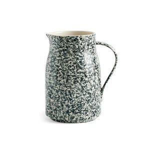 Vintage Pitcher With Green Speckled Glaze And Handle For Dining Use - Product Image 4