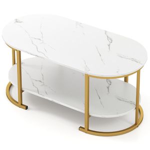 Tavolino da Caffè Contemporaneo in Marmo con Ripiano Aperto per Soggiorno - Product Image 5
