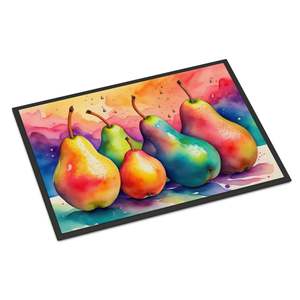 Felpudo antideslizante de peras coloridas para interiores/exteriores, 24H X 36W, alfombrilla lavable para puerta delantera de pila baja para entrada - Product Image 1