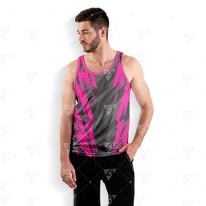 Débardeurs de sport sans manches pour hommes, personnalisés en usine, col rond, légers, respirants, séchage rapide, 100 % polyester, coupe sans couture - Product Image 6