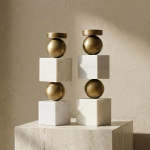 Modern Abstract Black And Gold Candle Holders Elegant <b>Table</b> Centerpieces Perfect For Contemporary Home Interiors And Gifting - Product Image 5