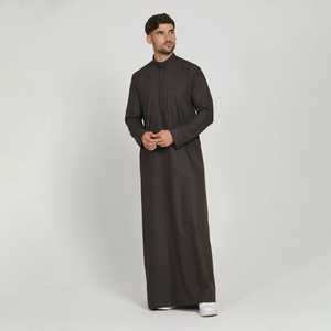 Slim-Fit Structured Saudi <b>Thobe</b> – Modern High-Collar Jubba with Hidden Placket - Product Image 3