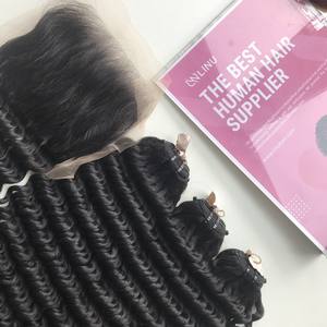 Extensions de cheveux humains bruts vietnamiens faisceaux de vague profonde pour perruque génie trame douce HD dentelle sensation de main douce - Product Image 2