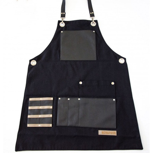 Tablier de bar en toile de haute qualité avec logo personnalisé, sangle en cuir à dégagement rapide, résistant aux rayures, pour personnel de service professionnel - Product Image 1