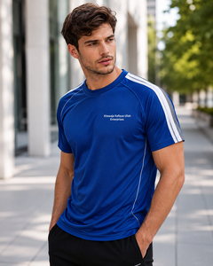 Khawaja Rafique Ullah Enterprises Men's <b>White</b> <b>Long</b> Solid Short <b>Sleeve</b> Sporty <b>T</b>-<b>Shirt</b> O-Neck Oversized Fit Quick Dry Breathable - Product Image 5