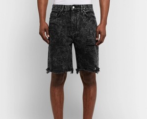 Pantalones Cortos de Mezclilla Negros para Hombre con Logotipo Personalizado, 100% Algodón, Tela Elástica, Transpirable, Costuras en Contraste, Ropa Urbana OEM - Product Image 4