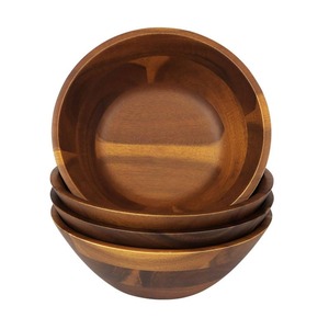 Bol de service en bois écologique fait main pour salades, collations, fruits, utilisation décorative sur la table à manger, disponible à la vente - Product Image 3