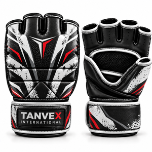 ถุงมือ MMA TANVEX INTERNATIONAL หนังแท้ ครึ่งนิ้ว ระบายอากาศได้ดี แบบสวม ปิดด้วยการรัด สำหรับฝึกซ้อม ศิลปะการต่อสู้ มวย - Product Image 1