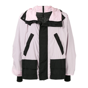 Hommes A.G.E. X Shayne Ultra Zipper Print Plus Size Adults Black Baby Pink Colour Block Windbreaker High Fashion Unisex Streetwear - Product Image 1