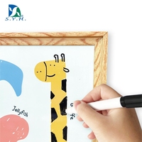 Pizarra Magnética Educativa con Marco de Plástico con Aspecto de Madera, Certificada por la CPSIA, para Niños, Aprendizaje de Animales, Dibujo y Práctica de Formas