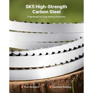 Hoja de sierra de cinta de alta resistencia SK5 de 72 pulgadas, 4 TPI, acero al carbono, 0.5 pulgadas de ancho, 18 HRC, dientes afilados endurecidos, modelo D0100X3K75X - Product Image 2