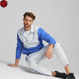 Color Block Men's <b>Jacket</b> Quarter Zip <b>Lightweight</b> Windbreaker Track <b>Jacket</b> Top OEM Custom Logo Casual Sportswear <b>Jackets</b> - Product Image 2
