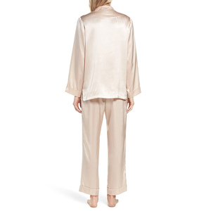 Casual Flannel Pajamas Set Sexy Long Sleeve Breathable Women Sleepwear Set Silk Satin Pajamas <b>Trousers</b> Home Wear For Ladies - Product Image 3