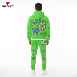 Conjunto Deportivo Informal con Capucha, Corte Ajustado, 100% Algodón, Transpirable, de Alta Calidad, para Correr - Product Image 5
