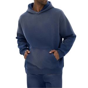 Ropa de calle Sudadera con capucha de peso pesado en blanco Vintage Wash Frayed Fleece Hoodie Unisex Washed Dyed Fleece Sudadera con capucha en blanco 2026 - Product Image 1