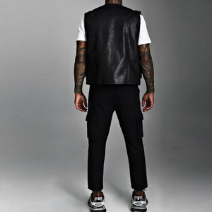 Custom Men's Vintage <b>Leather</b> Vest Premium Quality Motorcycle Riding <b>Sleeveless</b> <b>Jacket</b> for Outdoor Wear High Quality Genuine - Product Image 2