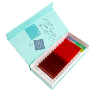 Plateaux d'extensions de cils colorés à effet volume rapide, cils en vison pour volume russe, cils mixtes pour fêtes, fournisseurs en gros - Product Image 1