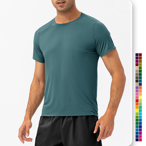 Camiseta deportiva de algodón 100% para hombre, camiseta de gimnasio para primavera y verano, transpirable, para correr, cuello cómodo, diseño ecológico rápido - Product Image 1