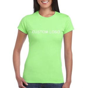 Camiseta de Mujer con Logotipo Personalizado, Nueva Colección, Corte Ajustado Informal, Cuello Redondo, Básica, Talla Grande, Manga Corta, Verano, 100% Algodón - Product Image 6