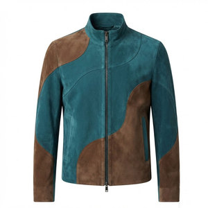 High Quality <b>Suede</b> <b>Leather</b> <b>Jacket</b> With Shirt Collar Front Zipper Soft Premium For Casual Travel And Weekend Outfits - Product Image 1