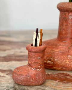 Ornements de chaussures en pierre de travertin rouge, faits à la main, décoration d'intérieur, figurines de chaussures uniques, élégantes, objets de collection, cadeau - Product Image 6