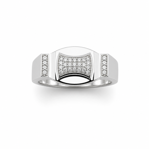 Bague pour homme en argent sterling 925, avec grappe de diamants incurvée, finition polie, design géométrique moderne, pour mariage, fête, usage quotidien, bijoux fins, cadeau - Product Image 2