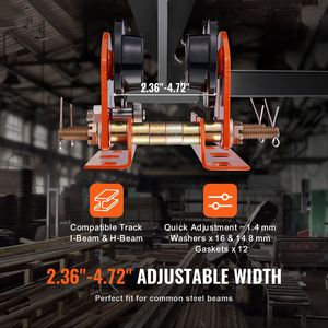 Carrello Elettrico Manuale con Capacità di 1100 Libbre/0,5 Tonnellate, Modelli PA200 PA250 PA300 PA400 PA500, Carrello a Doppia Ruota per Sollevamento - Product Image 2