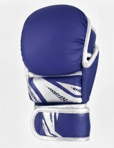 ถุงมือฝึกซ้อม PROFIT SPORTS สีน้ำเงิน ทำจาก PU ปิดข้อมือด้วยแถบตีนตุ๊กแก ลายสีเงิน สำหรับชกมวย ศิลปะการต่อสู้สำหรับผู้ใหญ่ และการฝึกซ้อม - Product Image 4