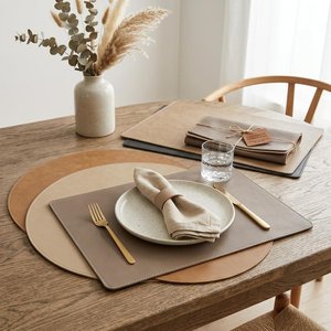 Sous-plats en cuir de qualité supérieure, vente en gros, imperméables, pour table à manger, sous-verres de luxe pour hôtel et restaurant, lavables LPM-0002 - Product Image 4