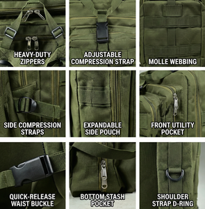 Mochila Táctica de Camuflaje de 25L para Deportes al Aire Libre, con Cierre, Multiusos, para Accesorios de Caza y Viajes - Product Image 2