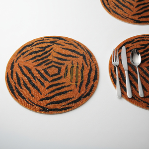 Custom NOORIMS AKBAR HANDICRAFTS Luxury Round Satin Fabric Handmade Dining Table Mats <b>Placemats</b> for Hospitality Industry Buyers - Product Image 5