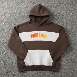 Sweat à capuche surdimensionné en molleton 100 % coton 580 g/m² pour homme, avec logo brodé personnalisé, écologique et teint uni, idéal pour l'hiver - Product Image 1