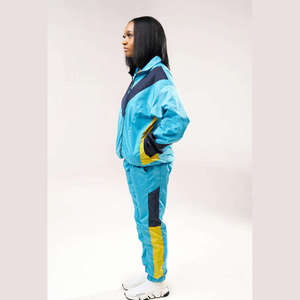 Custom Women Retro Color Block 2 Piece Windbreaker Set Lightweight Tracksuit Sportswear Jogging <b>Suit</b> Streetwear Activewear - Product Image 4