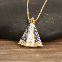 Collier Pendentif Géométrique QIKU Drapeau Américain Statue de la Liberté pour Hommes, Tendance, Plaqué Or 18K, Zircon Baguette Carré Personnalisé