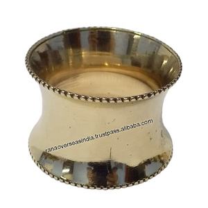 Eco Friendly Wholesale Personalized Wedding Party Table Decorative Round <b>Metal</b> Brass Napkin Ring Holder With Beaded <b>Edge</b> Design - Product Image 1