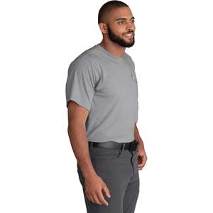 T-shirt de travail personnalisé pour homme, manches courtes, poche, rouge - Product Image 6