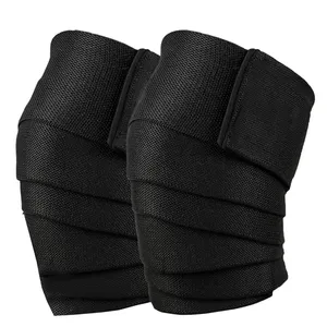 Bandes de compression élastiques pour genoux, réglables, pour haltérophilie, powerlifting, squats, entraînement en salle de sport, soutien et maintien du genou - Product Image 6