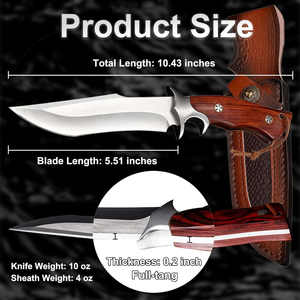 Couteau tactique artisanal en acier au carbone, accessibilité pour porte-couteau d'épaule, fusion de puissance et d'élégance avec étui en cuir véritable - Product Image 4