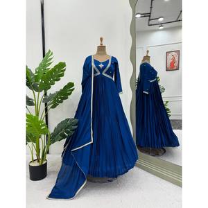 Designer Regional Clothing Gown and Dupatta with Intricate Thread and Sequence Work - Product Image 3