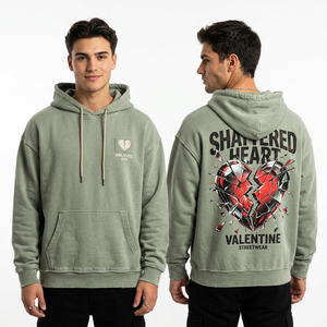 Green <b>Tie</b> Dye Zip Up Hoodie Men Entwined Snake Heart Graphic <b>Back</b> Print Streetwear Sustainable Fabric Custom Hoody Vendor - Product Image 6