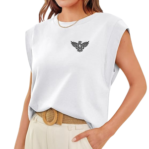Camiseta sin mangas blanca transpirable para mujer, estilo oversize, streetwear, camiseta muscular, ajuste holgado, algodón, informal, lisa, top de verano. - Product Image 1
