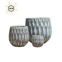 Vase rond en céramique/Pot de fleur en céramique émaillée de couleur Jardinière de fleurs de jardin Meilleure vente du Vietnam Pots de jardin et jardinières