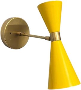Modern Double Side <b>Wall</b> <b>Sconce</b> Yellow Cone Brass Fixture Gold Plated Home Decoration <b>Light</b> - Product Image 1