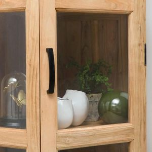 <b>Solid</b> Mango <b>Wood</b> Multipurpose Kitchen Cabinet with Bookshelf Storage for Bedroom Living Room Study Natural Matte Finish - Product Image 6
