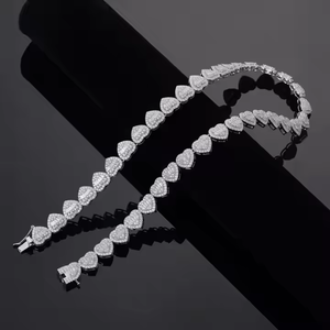 Collar de Cadena de Eslabones de Moissanita Premium, Corte Brillante Redondo, Joyería Brillante para Hombres y Mujeres, Regalo para Fiestas - Product Image 2